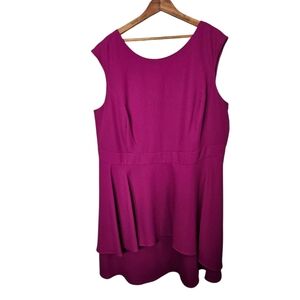 NWT Eliza J Fuchsia Sleeveless Flowy Tiered Dress, Size 20w